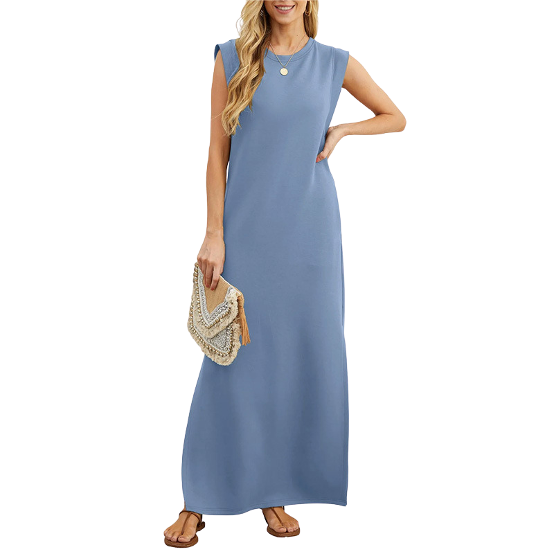 KAIA | CLASSIC LOOSE SLEEVELESS BEACH MAXI DRESS