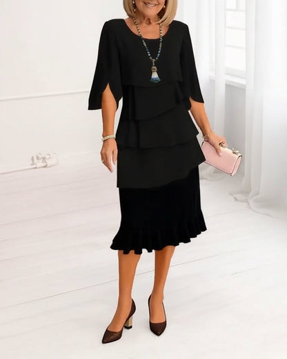 POPPY | ELEGANT COMFORT RUFFLE DRESS