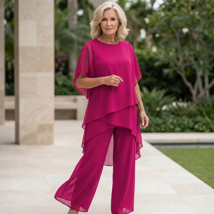KIMMI | DRAPED TOP WITH PALAZZO PANTS