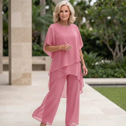 KIMMI | DRAPED TOP WITH PALAZZO PANTS