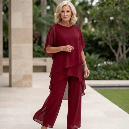 KIMMI | DRAPED TOP WITH PALAZZO PANTS