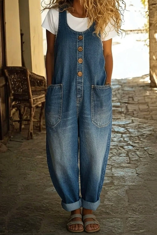 LENNA | VINTAGE COTTON DENIM JUMPSUIT