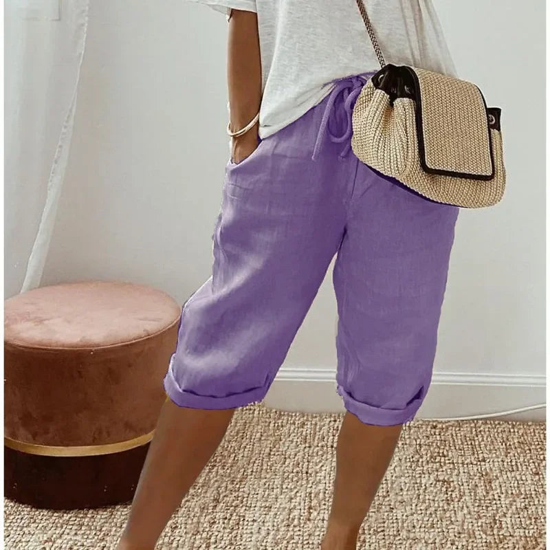 AVIANA | LINEN FULL SHORTS
