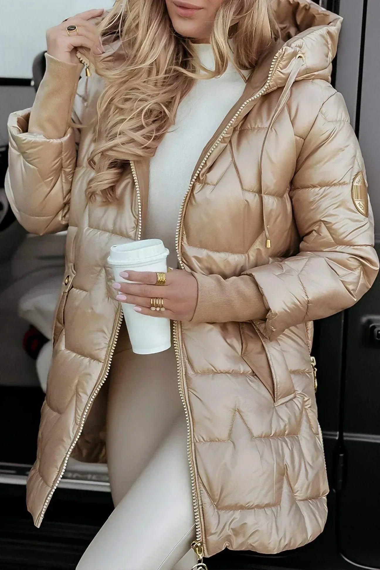 KHLOE | LONG PUFFER COAT WITH COZY OVERSIZED HOOD