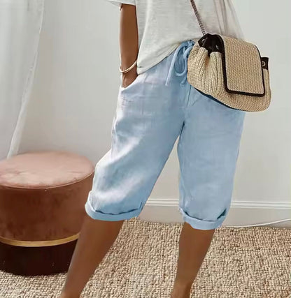AVIANA | LINEN FULL SHORTS