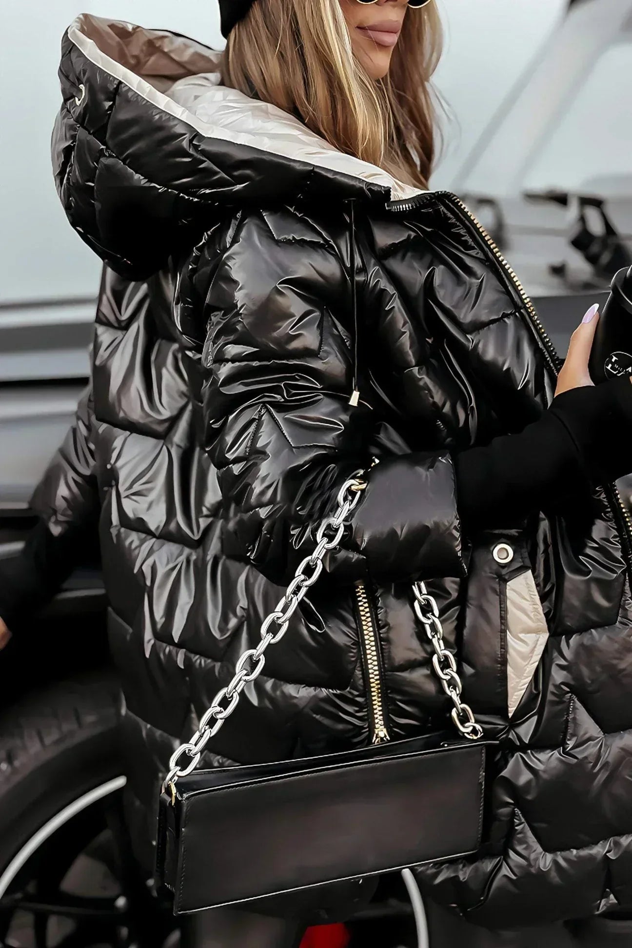 KHLOE | LONG PUFFER COAT WITH COZY OVERSIZED HOOD