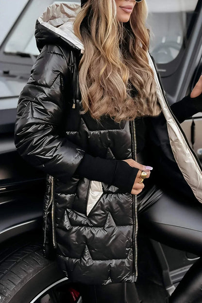 KHLOE | LONG PUFFER COAT WITH COZY OVERSIZED HOOD