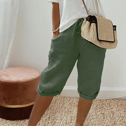 AVIANA | LINEN FULL SHORTS