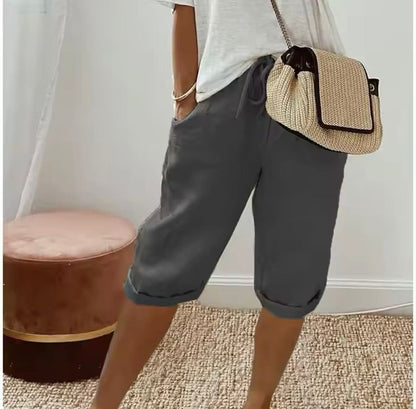 AVIANA | LINEN FULL SHORTS