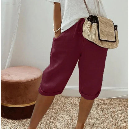 AVIANA | LINEN FULL SHORTS