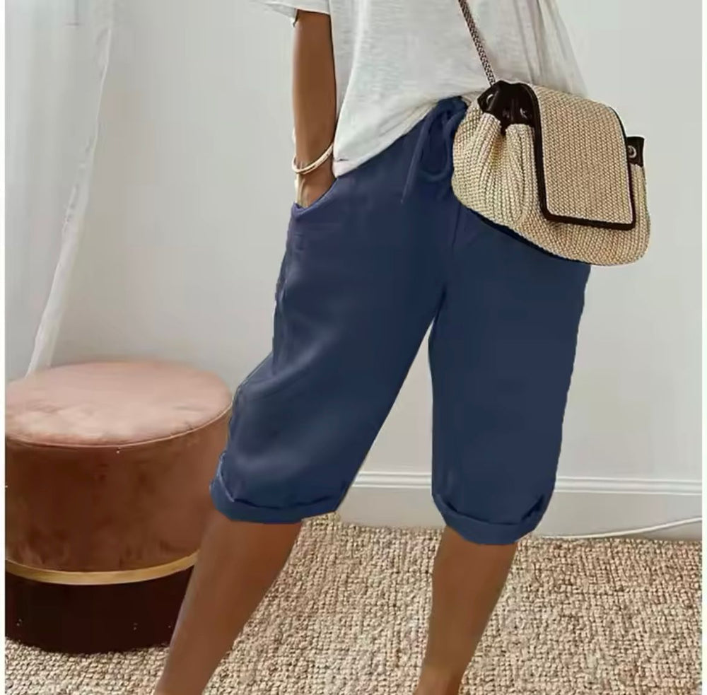 AVIANA | LINEN FULL SHORTS