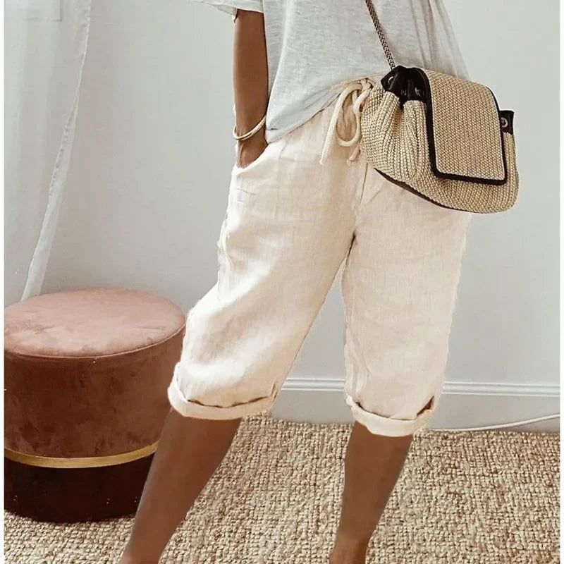 AVIANA | LINEN FULL SHORTS