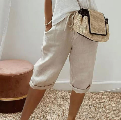AVIANA | LINEN FULL SHORTS