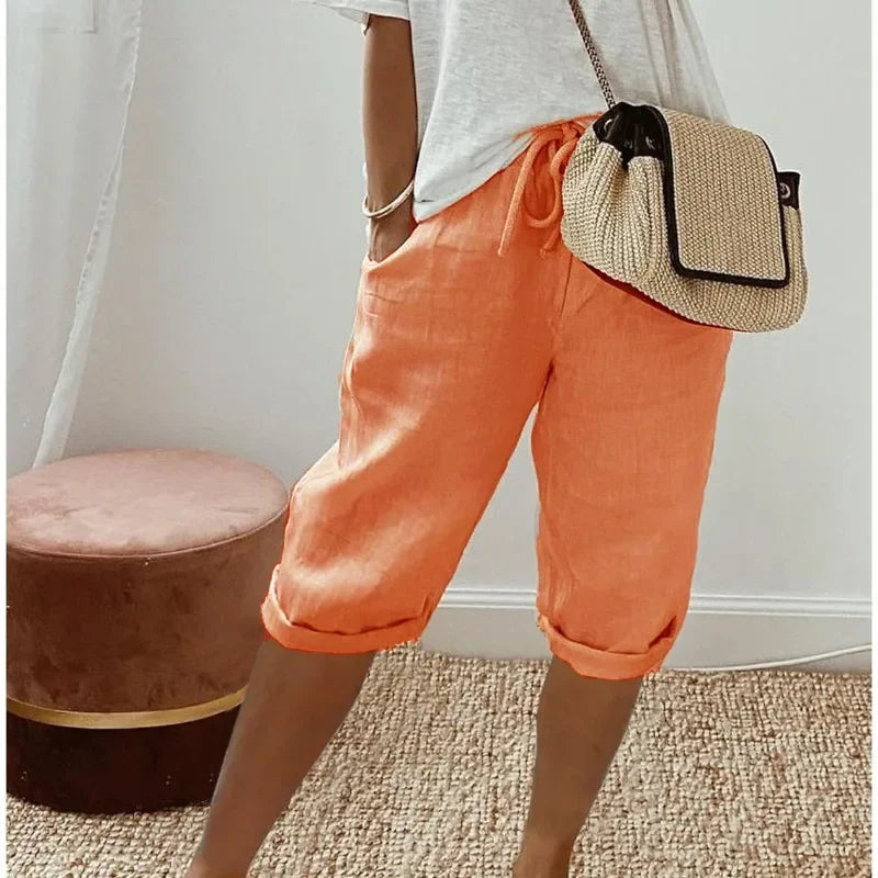 AVIANA | LINEN FULL SHORTS