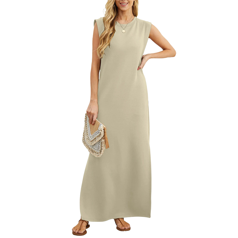 KAIA | CLASSIC LOOSE SLEEVELESS BEACH MAXI DRESS