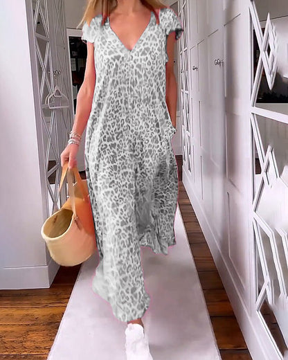 WIKTORIA | V-NECK MAXI DRESS