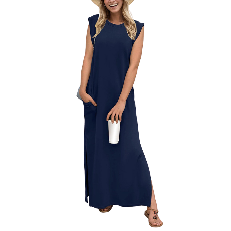 KAIA | CLASSIC LOOSE SLEEVELESS BEACH MAXI DRESS