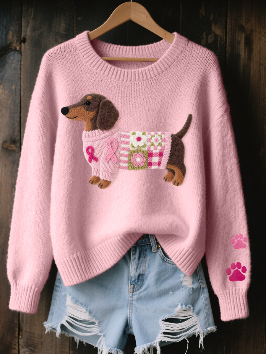 ELLA | COZY SWEATER WITH FELTED DACHSHUND