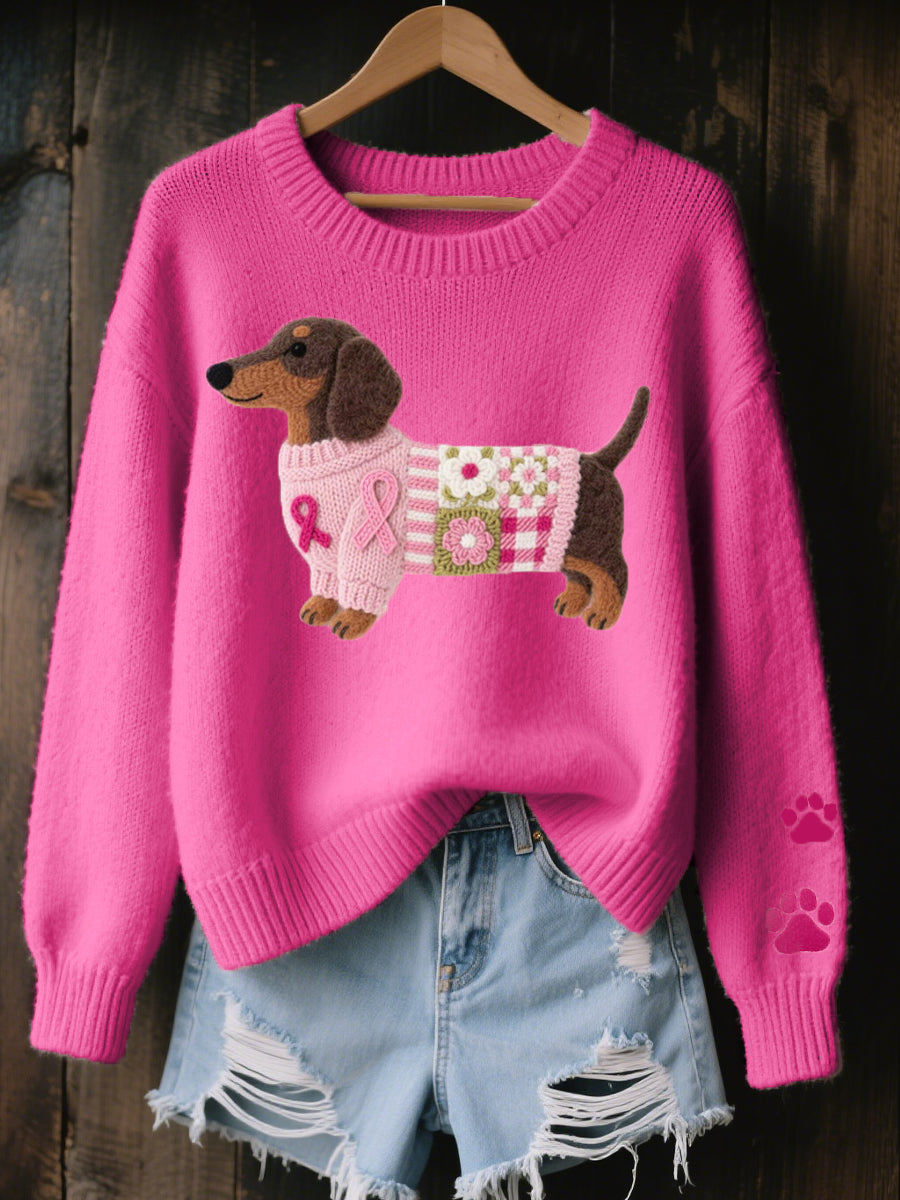 ELLA | COZY SWEATER WITH FELTED DACHSHUND