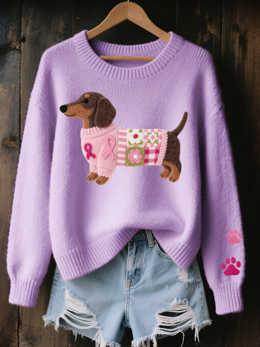 ELLA | COZY SWEATER WITH FELTED DACHSHUND