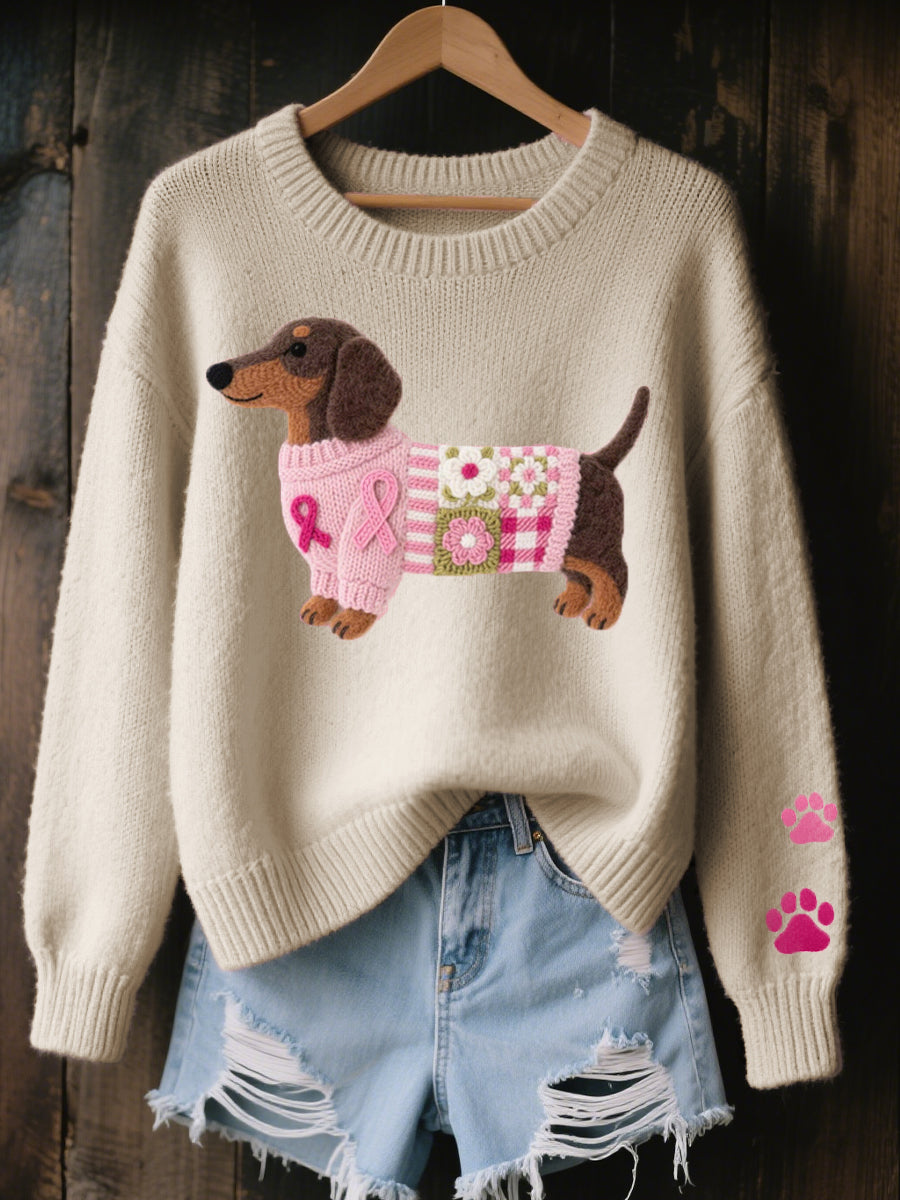 ELLA | COZY SWEATER WITH FELTED DACHSHUND