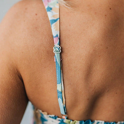 VIREYA | FLORAL MAXI DRESS SMOCKED BODICE ADJUSTABLE STRAPS