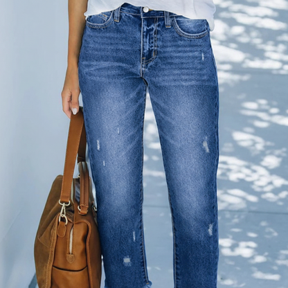 ABERJEAN | RETRO CROPPED STRAIGHT JEANS