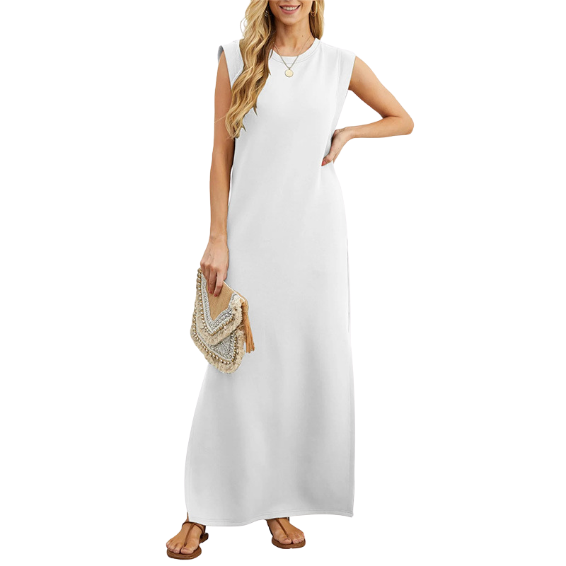 KAIA | CLASSIC LOOSE SLEEVELESS BEACH MAXI DRESS